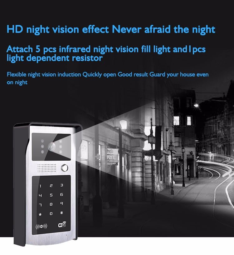 Mobile unlock Wifi video door phone camera VD-OL08WIFI HD Lens