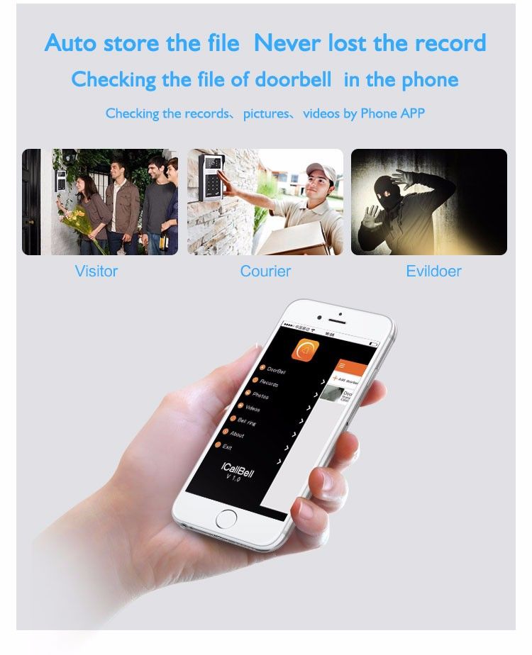 Mobile unlock Wifi video door phone camera VD-OL08WIFI function