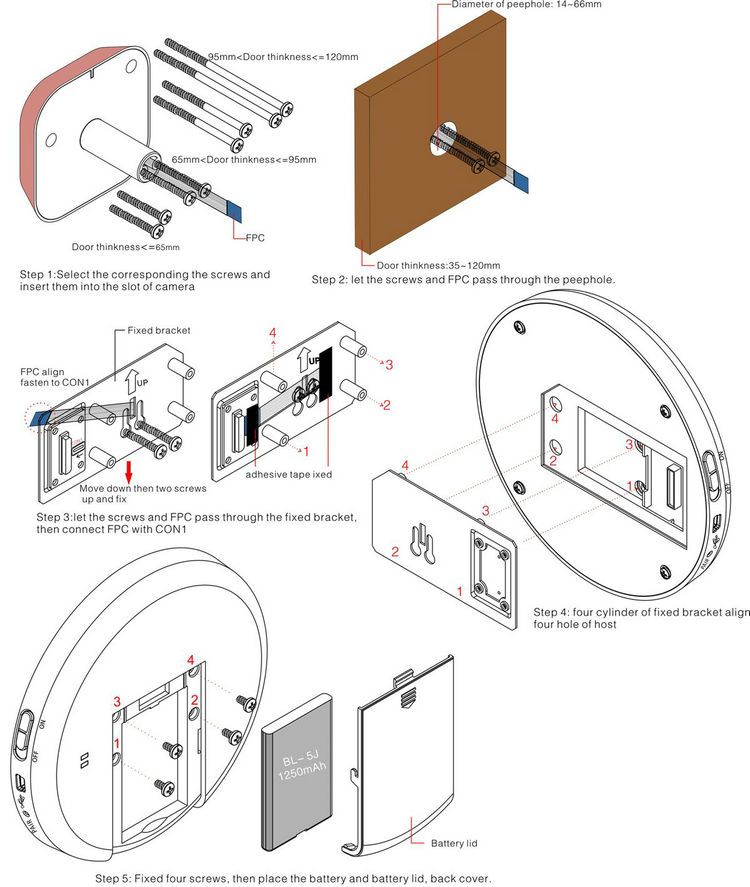 2.4GHz wireless video door bell VD-3502W installation