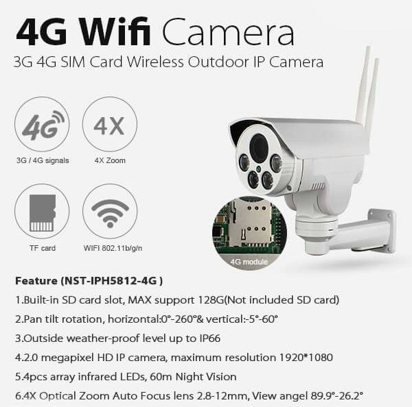4G Wireless IP Camera JY-IPH581-4G