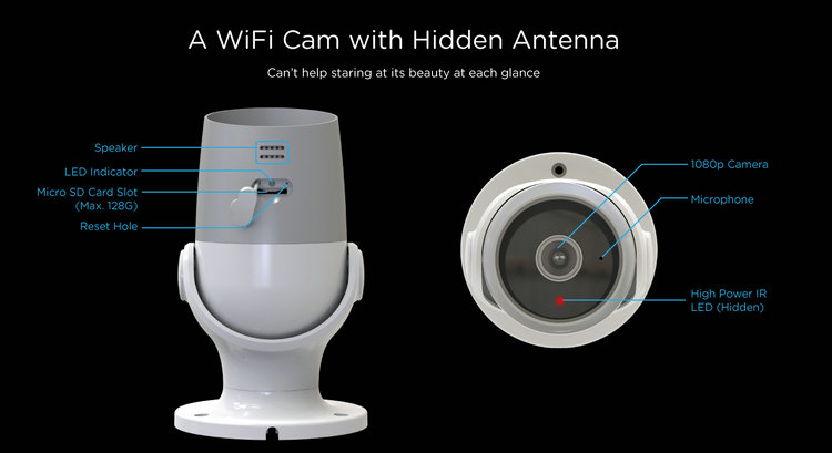 Wireless outdoor Wifi ip camera JY-BC2S Part function