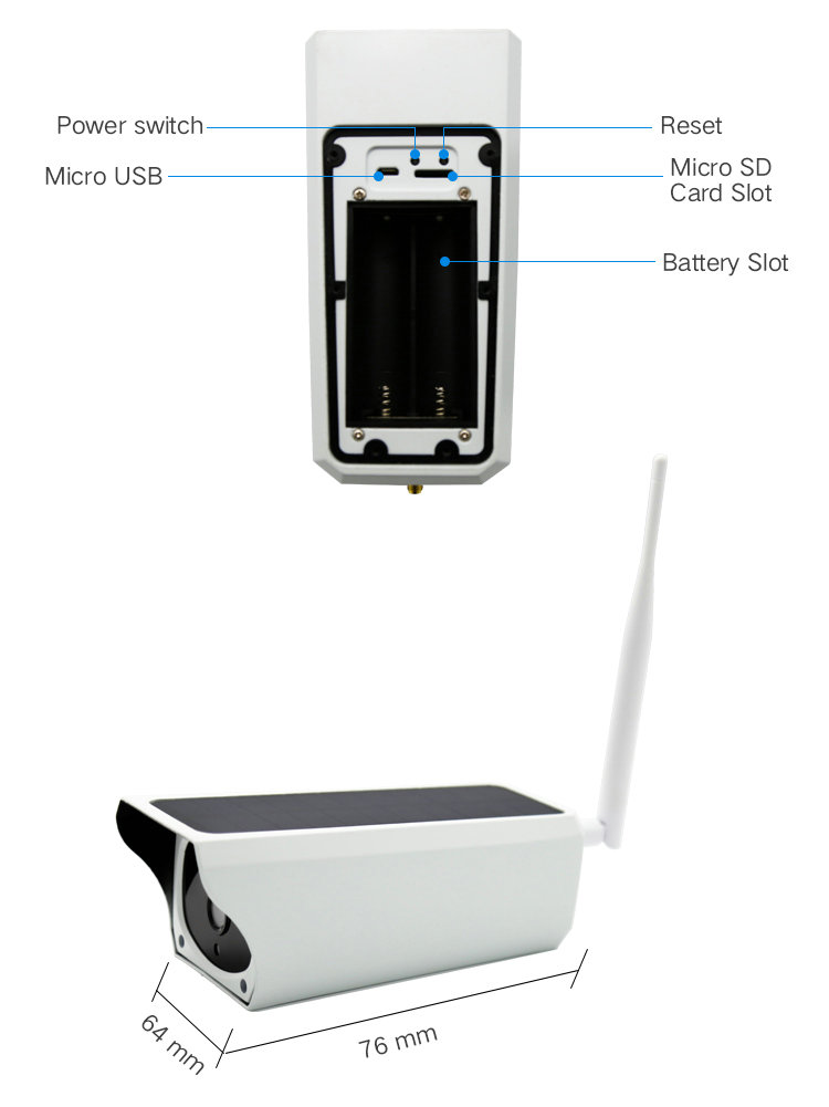 Battery Powered WIFI IP camera IPC-A3B Part function