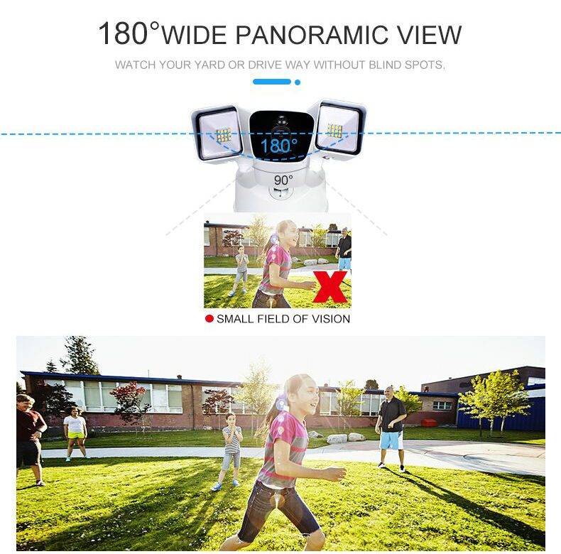 wifi floodlight IP camera JY-VR200L 180wide panoramic view