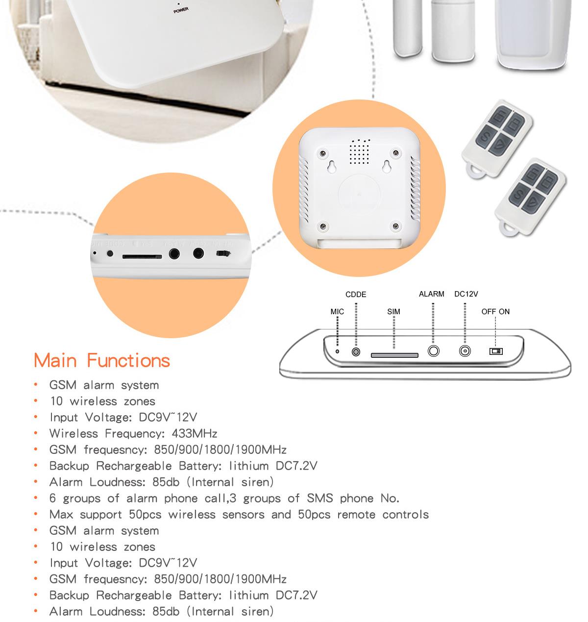 ALP-JT-10GD WiFi GSM home alarm system