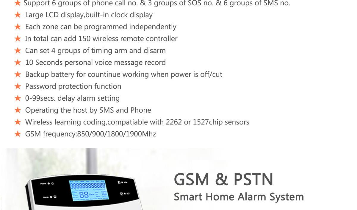 GSM PSTN WIFI three in one alarm system ALP-JT-99ASF