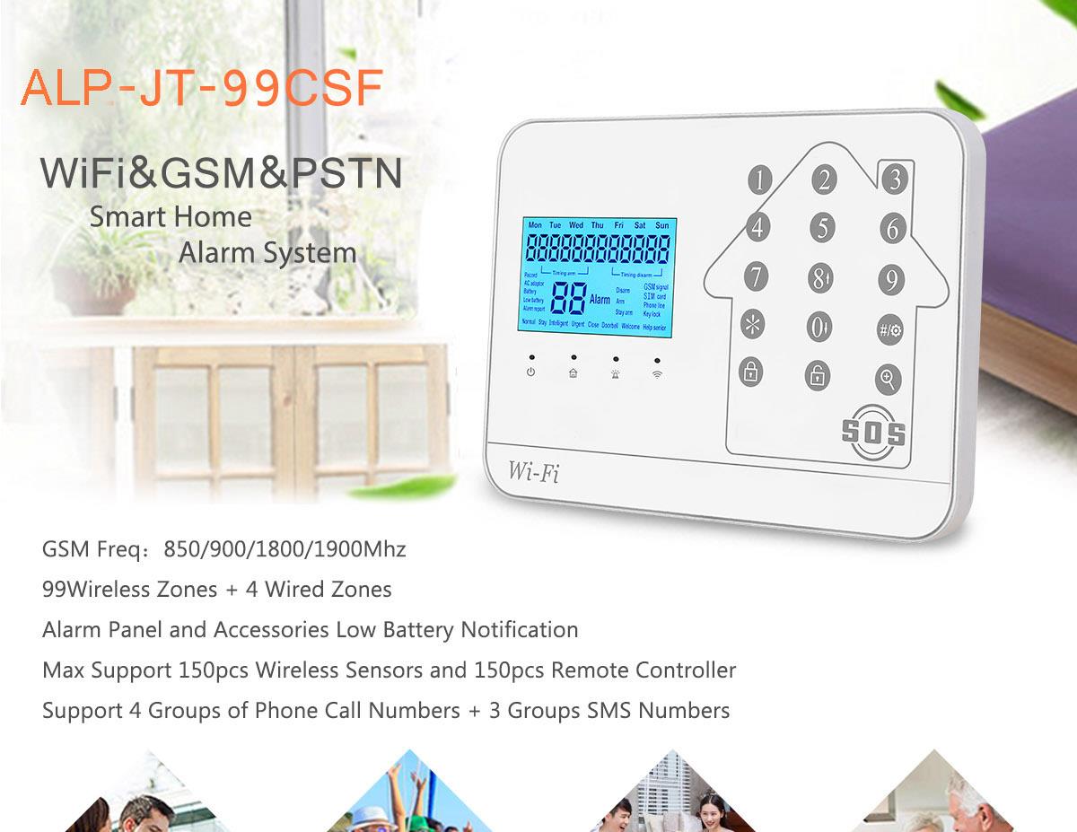 ALP-JT-99CSF GSM PSTN WIFI three in one alarm system