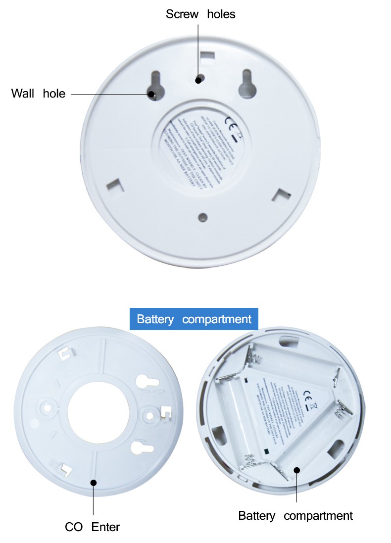 lndependent CO Leak Sensor AWD-968D Hole description