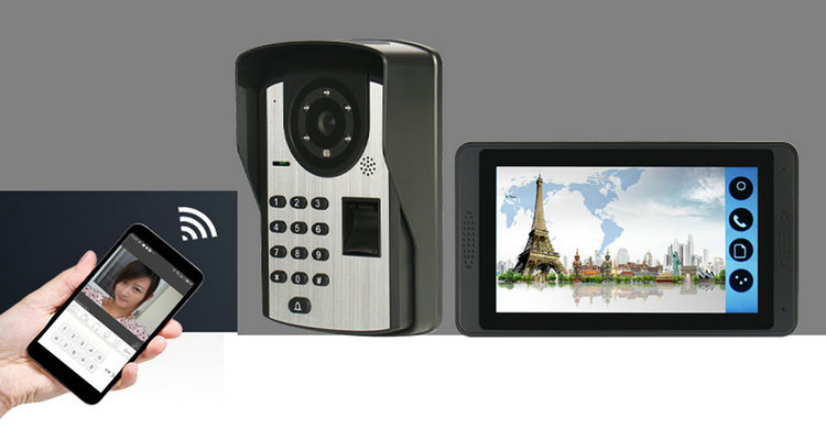 VD-613IDF 7 inch monitor Mobile Password Fingerprint unlock  wifi video door bell  Mobile Password Fingerprint unlock