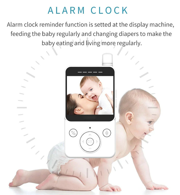 HD screen baby monitor Camera JY-BM02 Alarm Clock