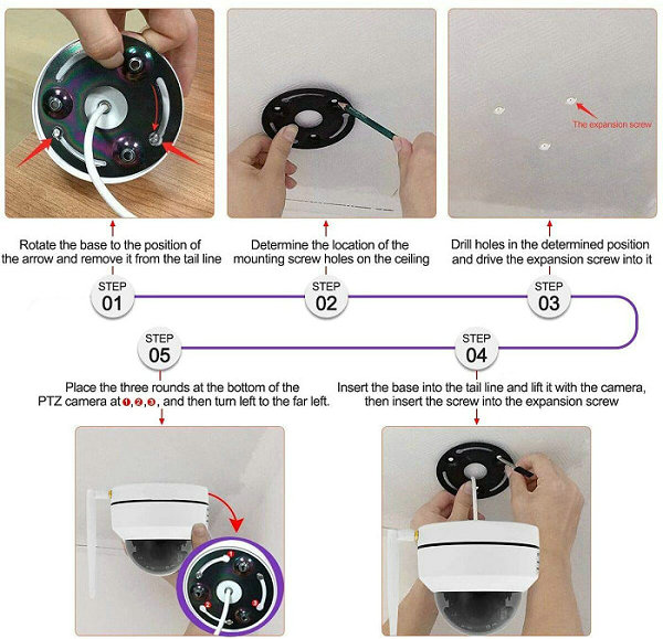 WIFI IP PTZ CAMERA IPC-PTZ1008LX-WIFI installation method